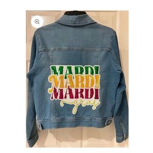 Mardi Gras Ladies Denim Jacket Med